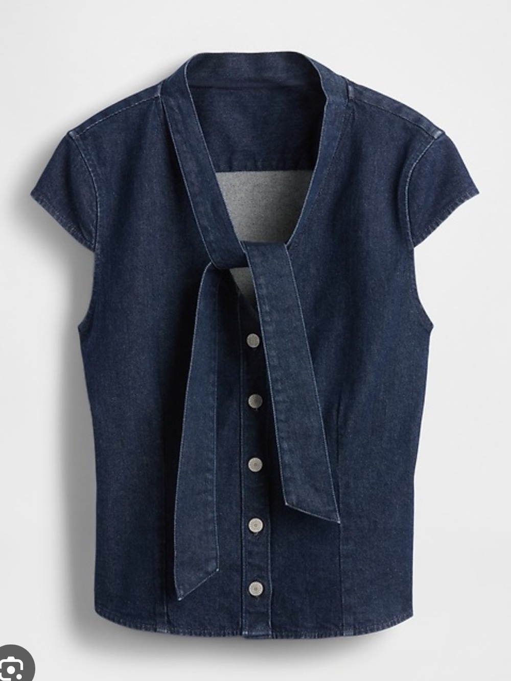 NWT Gap Denim Tie Neck Top